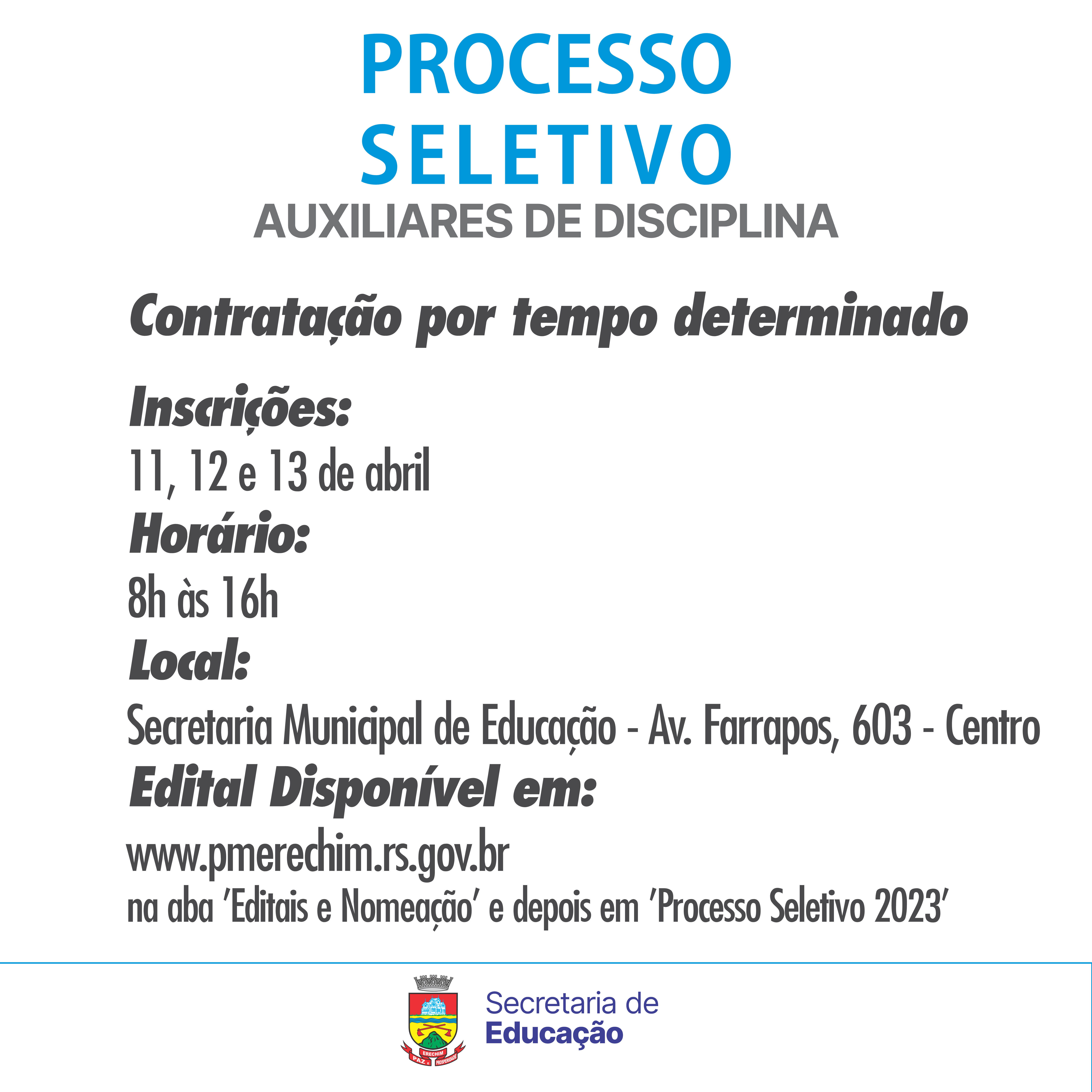 Concurso Prefeitura de Erechim RS abre inscrição para 176 vagas; até R$  18,5 mil