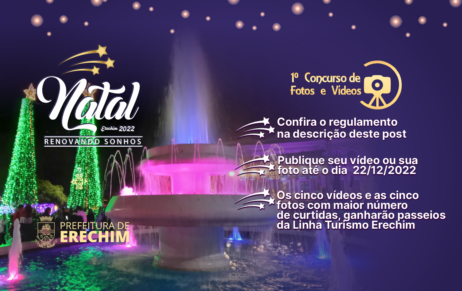  Participe do Concurso de foto e v?deo do Natal Erechim 2022