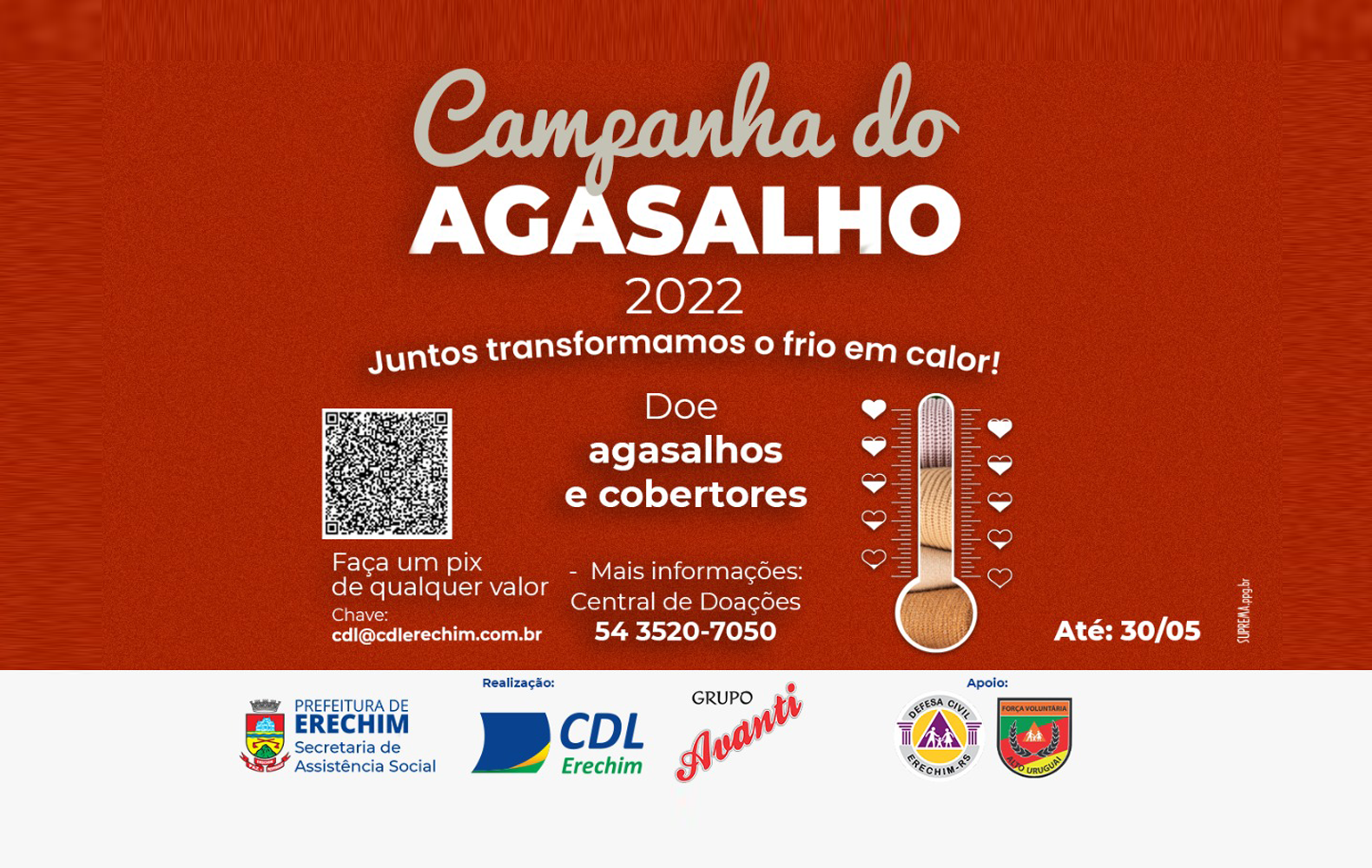  Campanha do Agasalho 2022: Juntos transformamos o frio em calor