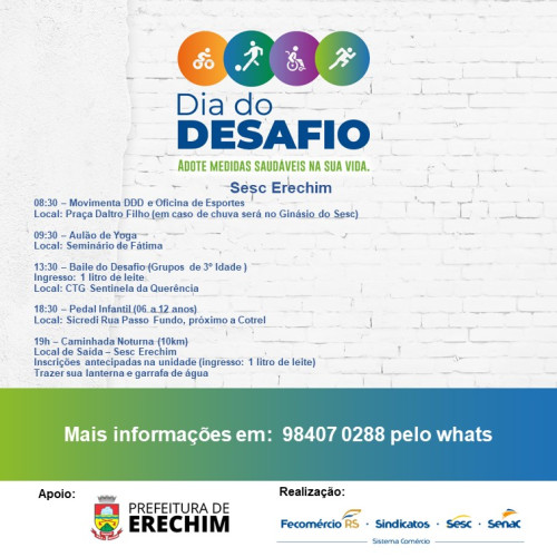 Quarta-feira é o Dia do Desafio 2023