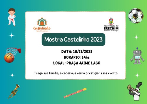 Mostra Castelinho 2023 acontece neste s?bado na Pra?a Jayme Lago